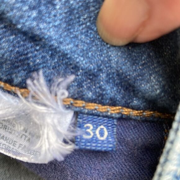 Guess Denim Raw Hem Embellished High Rise Jean Shorts Size 30 - Picture 10 of 11